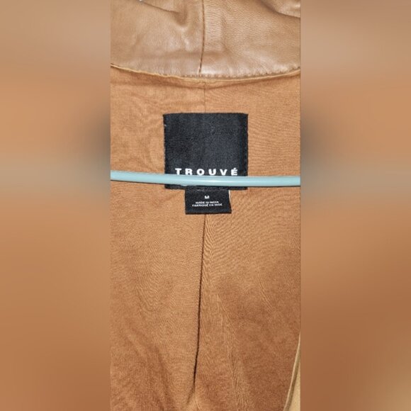 Trouve Brown Genuine Leather Asymmetrical Jacket - Picture 11 of 11